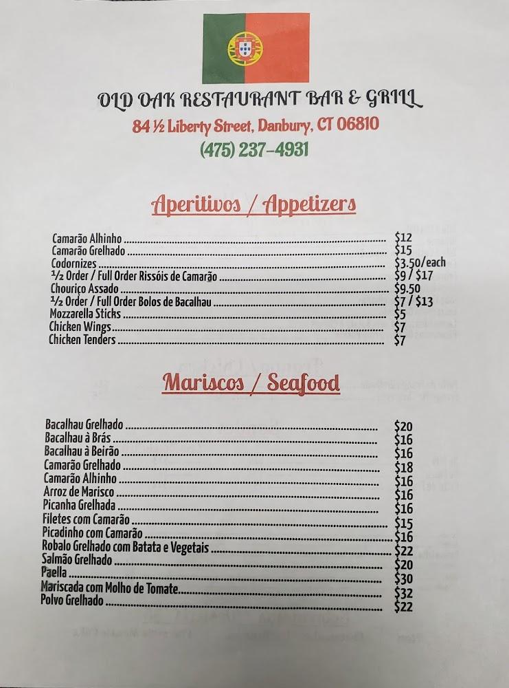 Old Oak Restaurant Bar & Grill Menu image 3