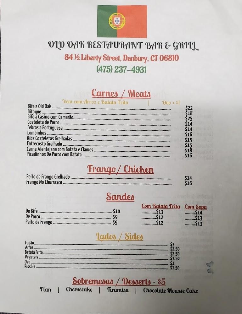 Old Oak Restaurant Bar & Grill Menu image 4